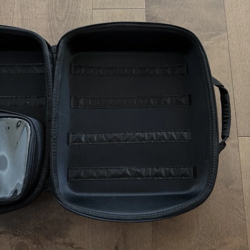 Esum Cosmetics Pro Makeup Kit Bag Case Black Hard Shell Organizer Storage